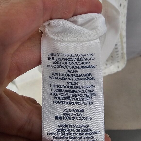 Chaps Off White Crochet Lace Sleeveless Dress Coquette Boho 16 - Picture 10 of 11